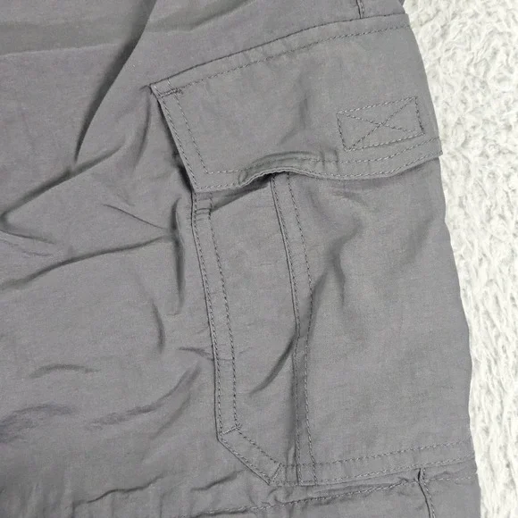 Eddie Bauer Pants Mens XL 30 Gray Convertible Cargo Hiking Zip Off Nylon Belted - Picture 5 of 14